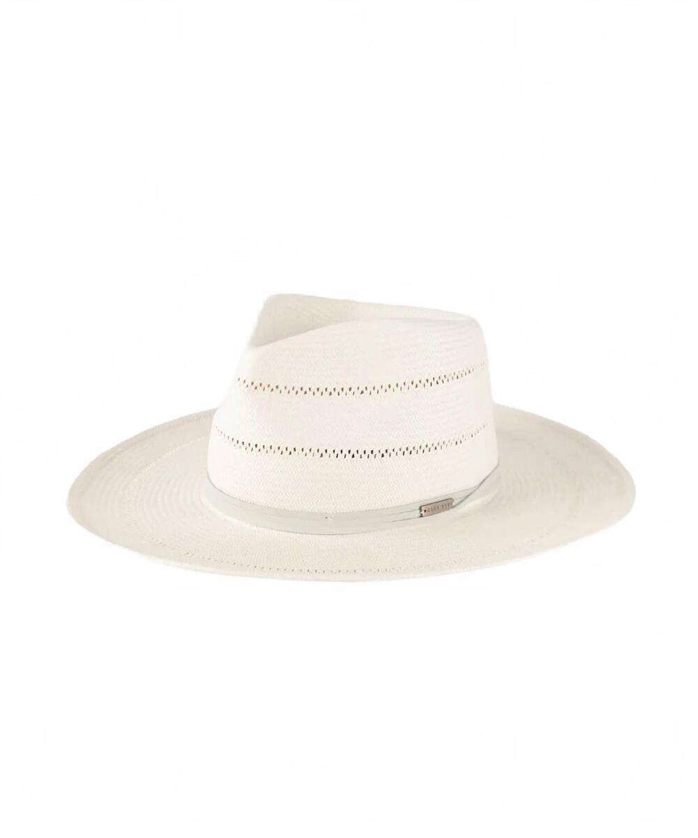 NEW GIGI PIP women's arlo straw teardrop fedora in grey brand